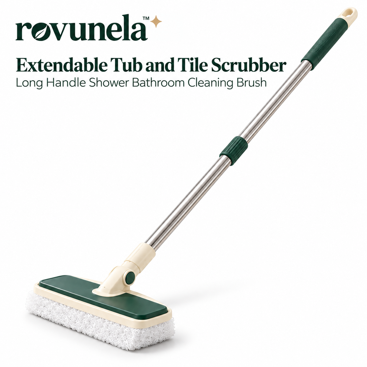 rovunela™ Extendable Tub and Tile Scrubber Long Handle Shower Bathroom Cleaning Brush
