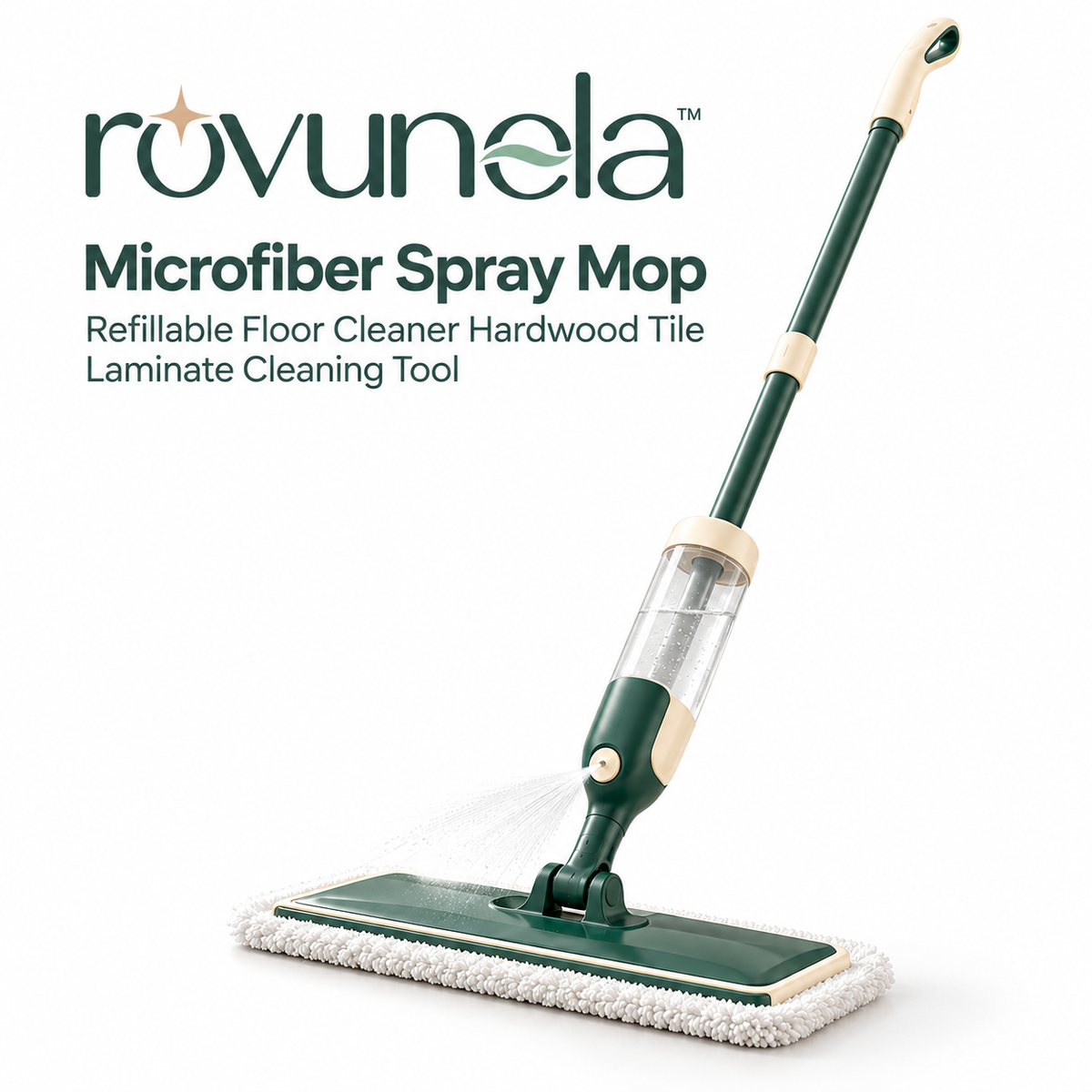 rovunela™ Microfiber Spray Mop Refillable Floor Cleaner Hardwood Tile Laminate Cleaning Tool