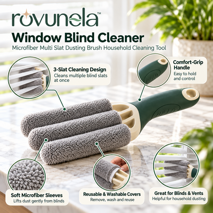rovunela™ Window Blind Cleaner Microfiber Multi Slat Dusting Brush Household Cleaning Tool