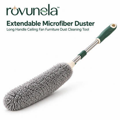 rovunela™ Extendable Microfiber Duster Long Handle Ceiling Fan Furniture Dust Cleaning Tool