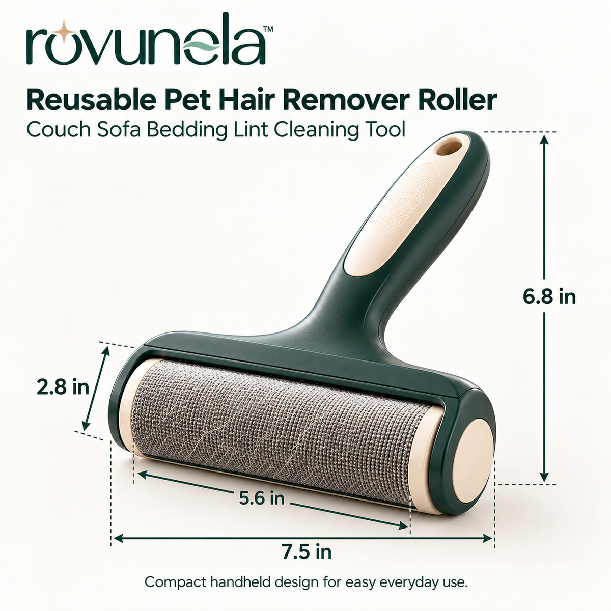 rovunela™ Reusable Pet Hair Remover Roller Couch Sofa Bedding Lint Cleaning Tool