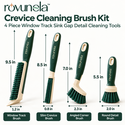 rovunela™ Crevice Cleaning Brush Kit 4 Piece Window Track Sink Gap Detail Cleaning Tools
