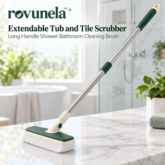 rovunela™ Extendable Tub and Tile Scrubber Long Handle Shower Bathroom Cleaning Brush