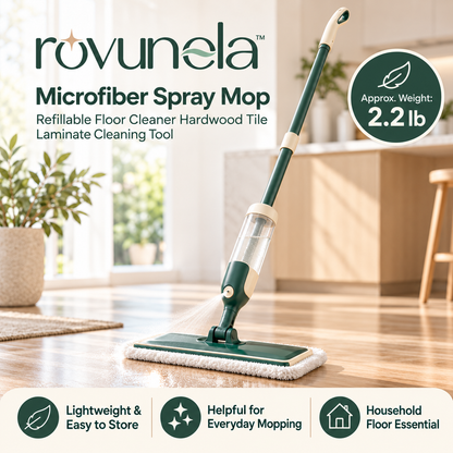 rovunela™ Microfiber Spray Mop Refillable Floor Cleaner Hardwood Tile Laminate Cleaning Tool