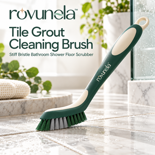 rovunela™ Tile Grout Cleaning Brush Stiff Bristle Bathroom Shower Floor Scrubber