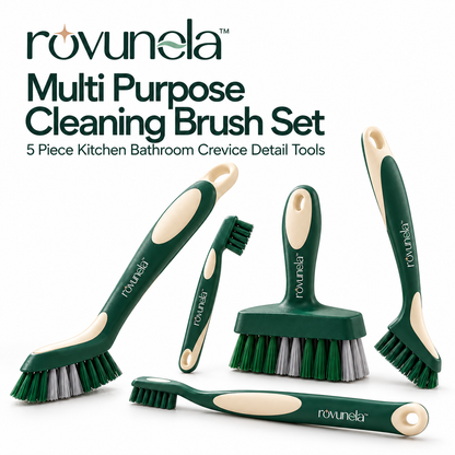rovunela™ Multi Purpose Cleaning Brush Set 5 Piece Kitchen Bathroom Crevice Detail Tools