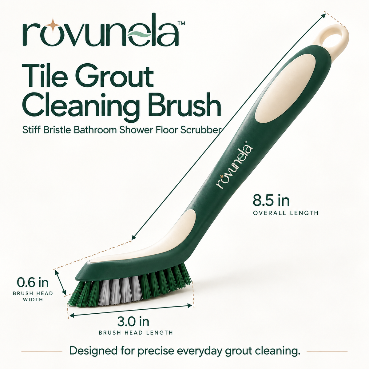 rovunela™ Tile Grout Cleaning Brush Stiff Bristle Bathroom Shower Floor Scrubber