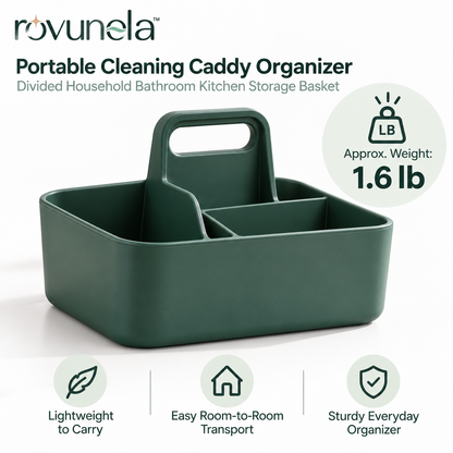 rovunela™ Portable Cleaning Caddy Organizer Divided Household Bathroom Kitchen Storage Basket