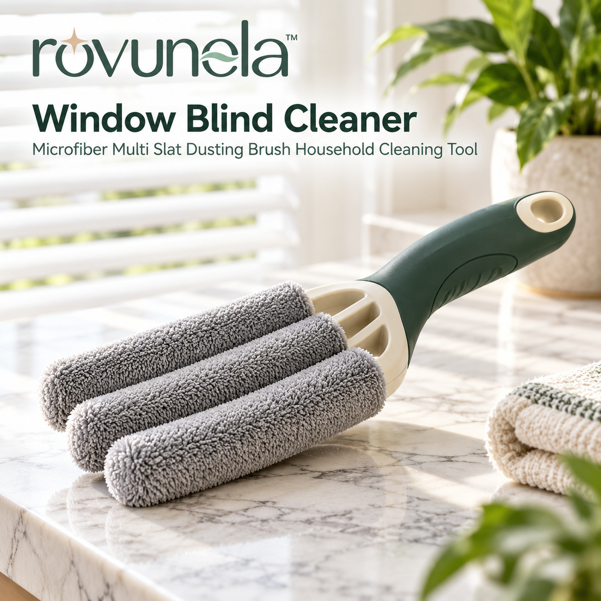 rovunela™ Window Blind Cleaner Microfiber Multi Slat Dusting Brush Household Cleaning Tool