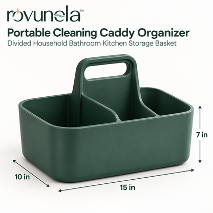rovunela™ Portable Cleaning Caddy Organizer Divided Household Bathroom Kitchen Storage Basket