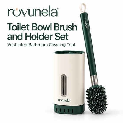rovunela™ Toilet Bowl Brush and Holder Set Ventilated Bathroom Cleaning Tool