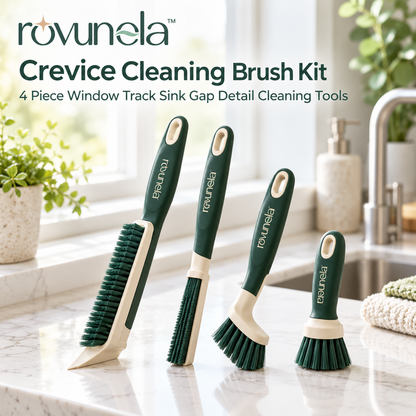 rovunela™ Crevice Cleaning Brush Kit 4 Piece Window Track Sink Gap Detail Cleaning Tools