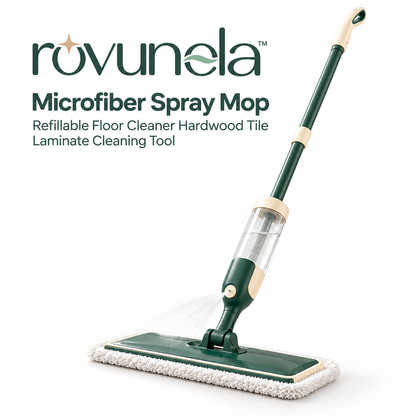 rovunela™ Microfiber Spray Mop Refillable Floor Cleaner Hardwood Tile Laminate Cleaning Tool