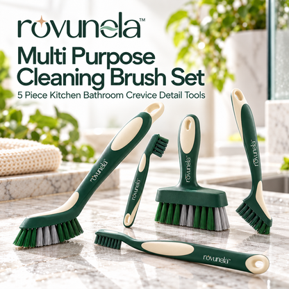 rovunela™ Multi Purpose Cleaning Brush Set 5 Piece Kitchen Bathroom Crevice Detail Tools